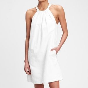Linen Cotton NWT GAP White Dress Tie Back Dress Halter Sleeveless Size 14T XL